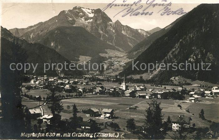 Mayrhofen Zillertal mit Gruenberg
