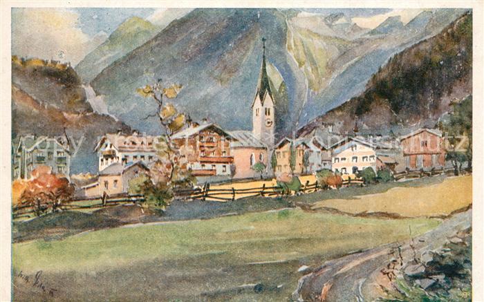 Krimml Ortsansicht Kuenstlerkarte