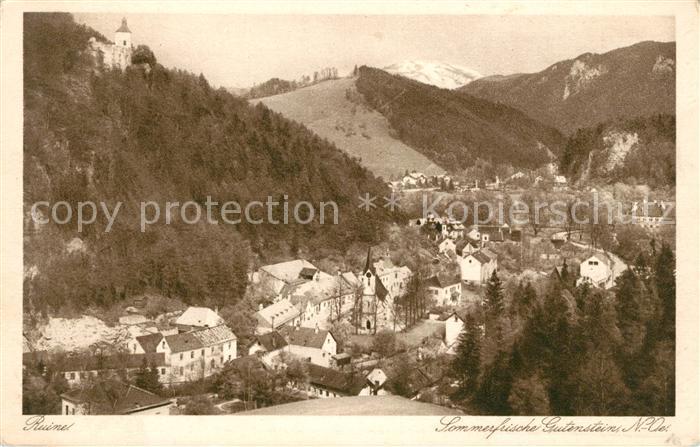Gutenstein Niederoesterreich Panorama mit Ruine