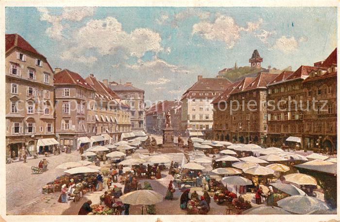 Graz Steiermark Hauptplatz Kuenstlerkarte