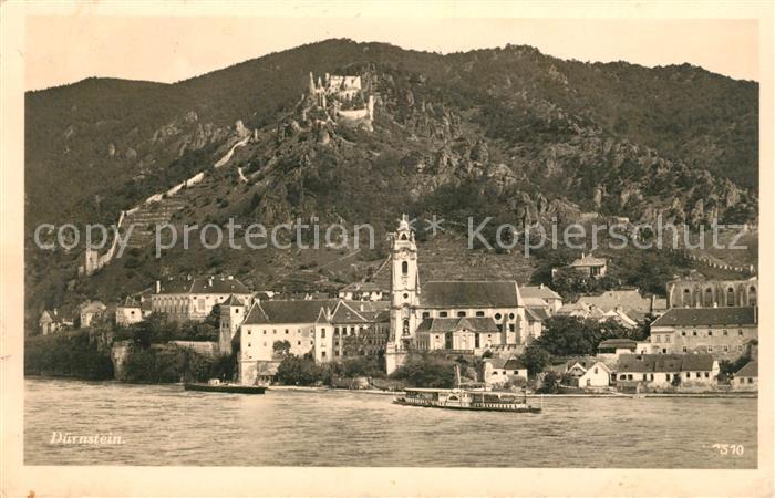 Duernstein Wachau Wallfahrtskirche Ruine Donaupartie