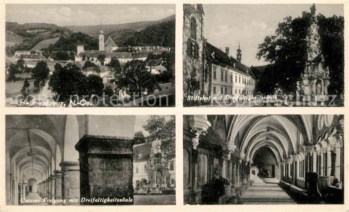 Heiligenkreuz Niederoesterreich Stiftshof mit Dreifaltigkeitssaeule Unterer Frei