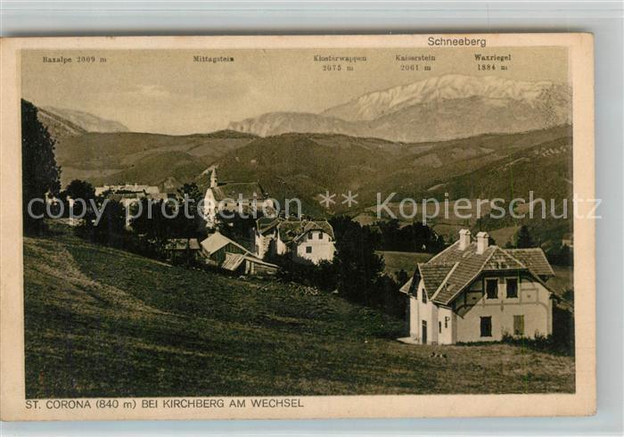 St Corona Wechsel mit Raxalpe Mittagstein Kaiserstein Waxriegel