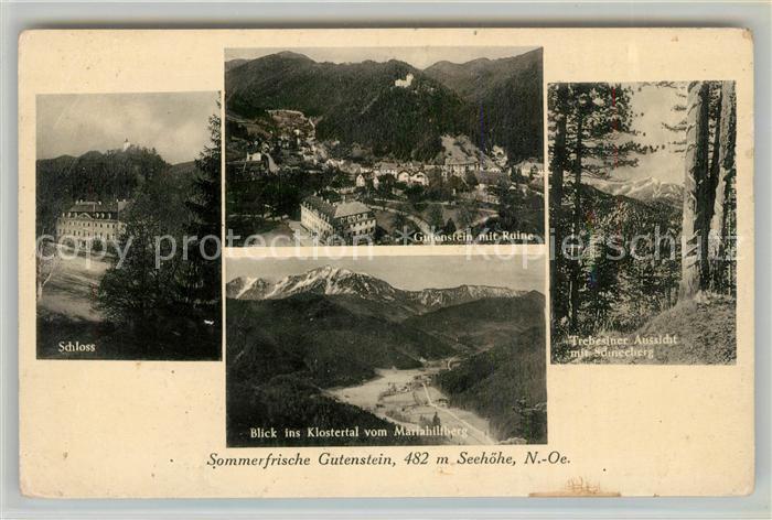 Gutenstein Niederoesterreich Schloss Ruine Blick ins Klostertal Trebesiner Aussi