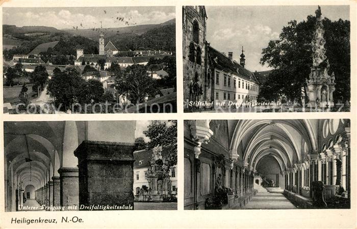 Heiligenkreuz Niederoesterreich Panorama Stift Dreifaltigkeitssaeule Freigang