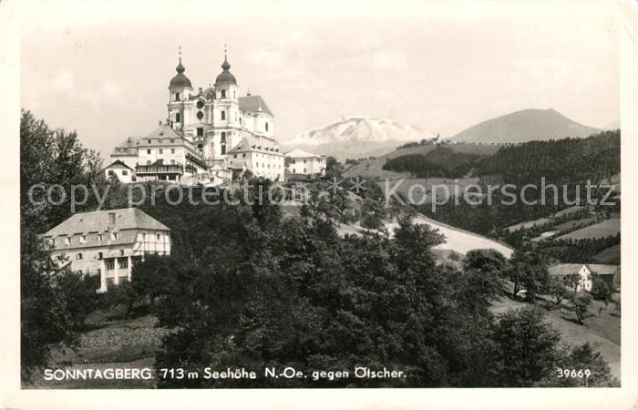 Sonntagberg Basilika Wallfahrtskirche gegen oetscher Ybbstaler Alpen