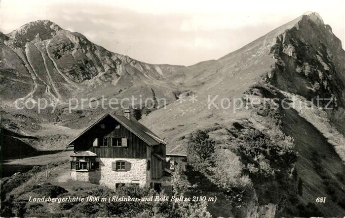 Landsbergerhuette mit Steinkar und Rote Spitze