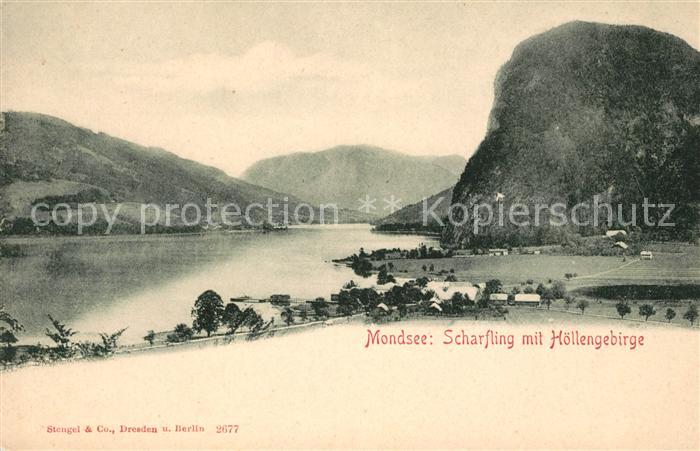Mondsee Salzkammergut Scharfling mit Hoellengebirge