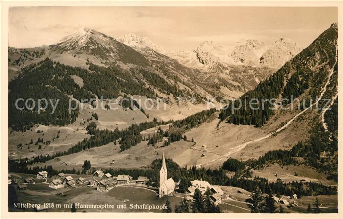 Mittelberg Kleinwalsertal Hammerspitze und Schafalpkoepfe