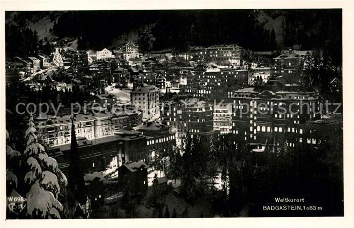Badgastein Stadtblick bei Nacht