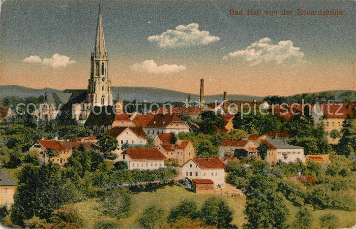 Bad Hall Oberoesterreich Stadtpanorama mit Kirche von der Eduardshoehe gesehen