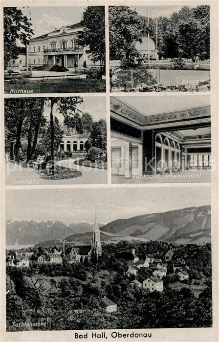 Bad Hall Oberoesterreich Kurhaus Kurpark Trinkhalle Stadtbild mit Kirche Alpenpa