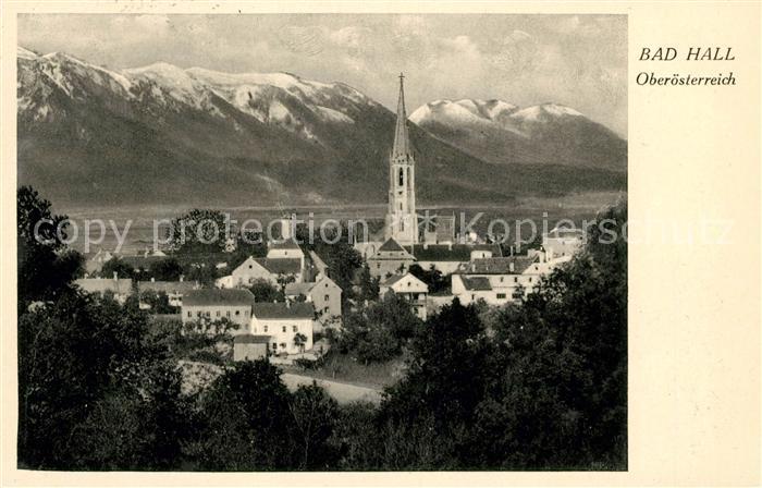 Bad Hall Oberoesterreich Ortsansicht mit Kirche Alpenpanorama