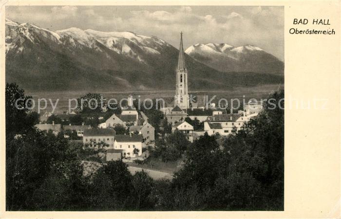 Bad Hall Oberoesterreich Ortsansicht mit Kirche Alpenpanorama