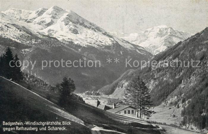 Badgastein Windischgraetzhoehe mit Rathausberg und Schareck