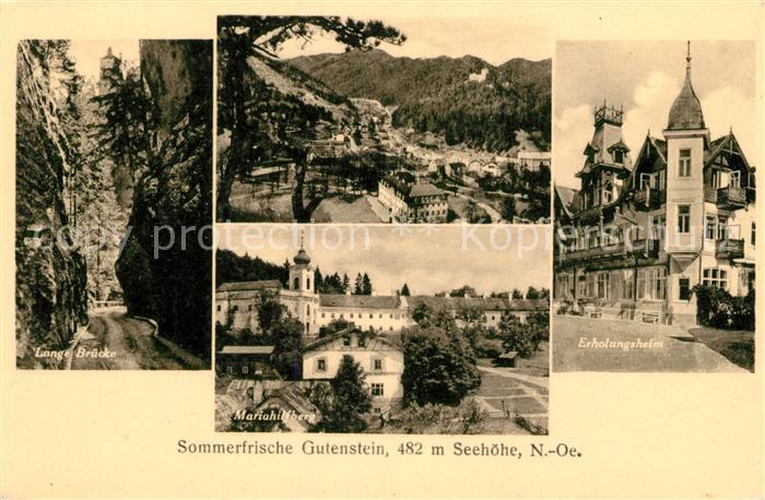 Gutenstein Niederoesterreich Lange Bruecke Mariahilferberg Panorama Erholungshei