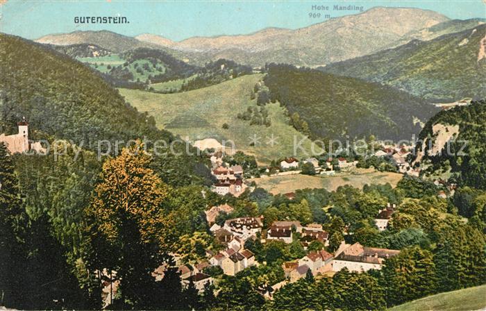 Gutenstein Niederoesterreich Blick vom Mariahilferberg mit Hohe Mandling