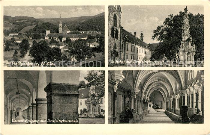Heiligenkreuz Niederoesterreich Panorama Stiftshof Dreifaltigkeitssaeule Unterer