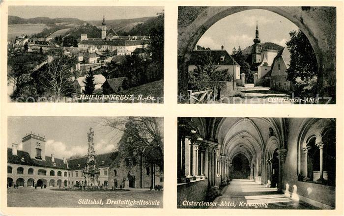 Heiligenkreuz Niederoesterreich Panorama Cistercienser Abtei Stiftshof Dreifalti