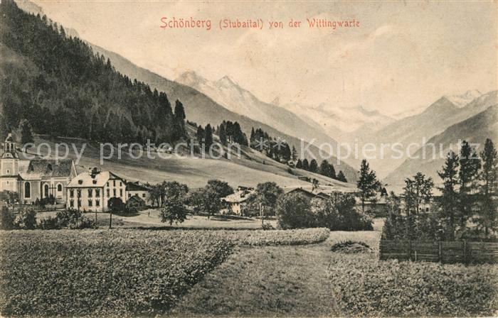 Schoenberg Stubaital Blick von der Wittingwarte