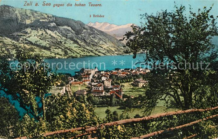 Zell See mit Hohen Tauern und 3 Brueder