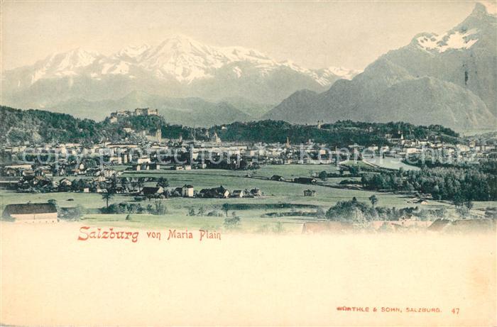 Salzburg Oesterreich Blick von Maria Plain