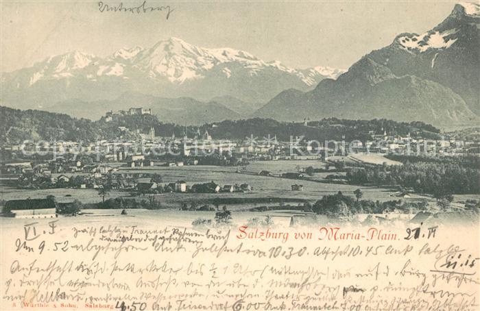Salzburg Oesterreich Blick von Maria Plain