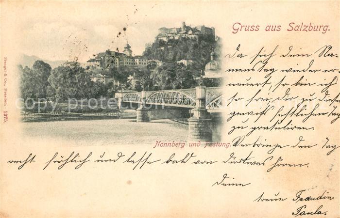 Salzburg Oesterreich Nonnberg und Festung