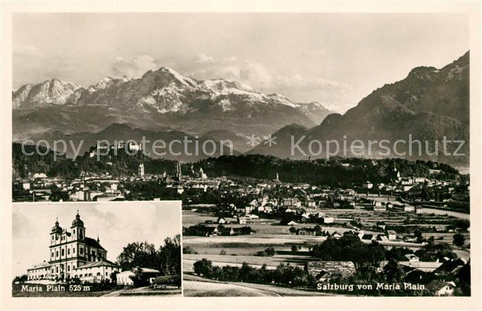 Salzburg Oesterreich Panorama von Maria Plain Wallfahrtskirche