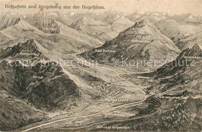 Hofgastein mit Umgebung aus der Vogelschau