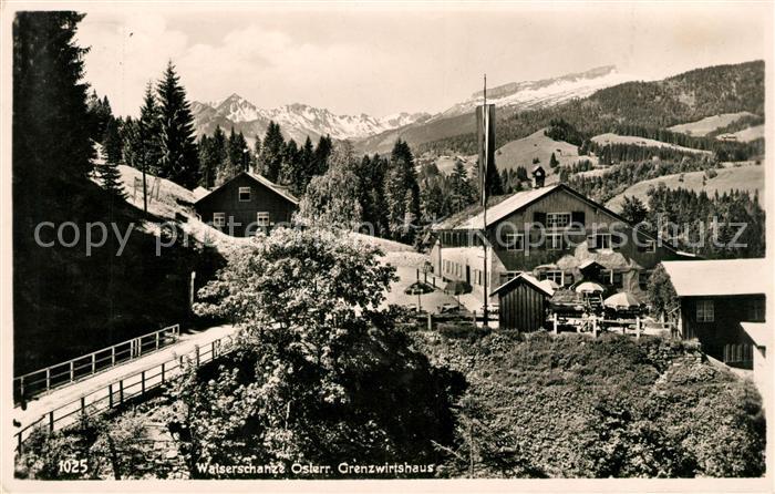 Walserschanz Kleinwalsertal Grenzwirtshaus Alpenpanorama