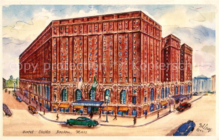 Boston Massachusetts Hotel Statler Illustration