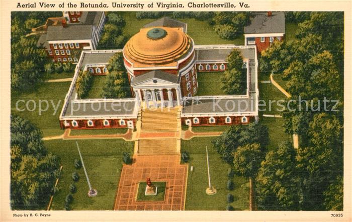 Charlottesville Virginia Aerial view of the Rotunda University of Virgina
