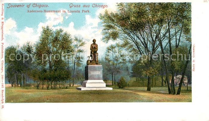 Chicago Illinois Andersen Monument in Lincoln Park