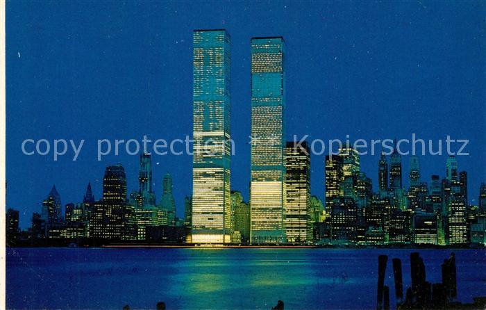 New York City World Trade Center Twin Towers at night