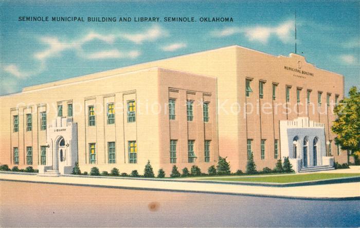 Seminole Oklahoma Municipal Building and Library Building Illustration