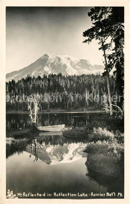 Rainier National Park Mountain reflected in Reflection Lake Landscape Nature