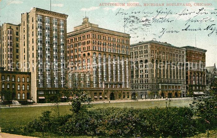 Chicago Illinois Auditorium Hotel Michigan Boulevard
