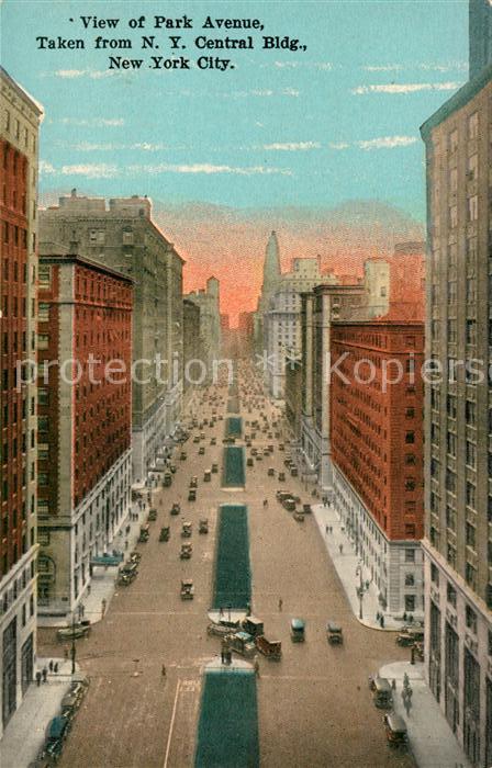 New York City Park Avenue view taken from New York Central Building Illustration