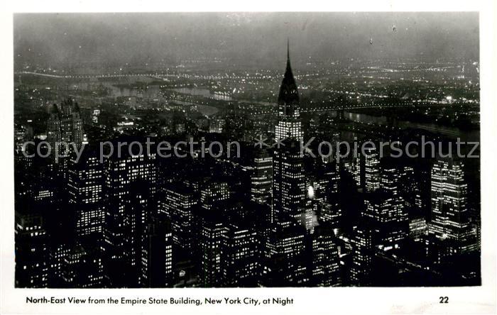 New York City North East View from the Empire State Building at night