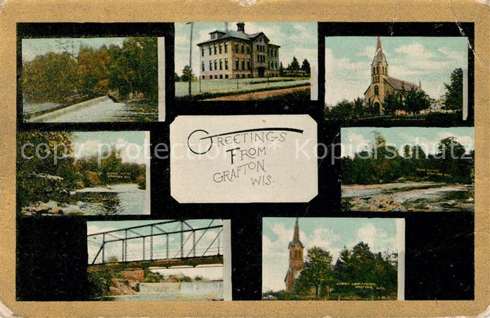 Grafton Wisconsin Different views River Bridge Church