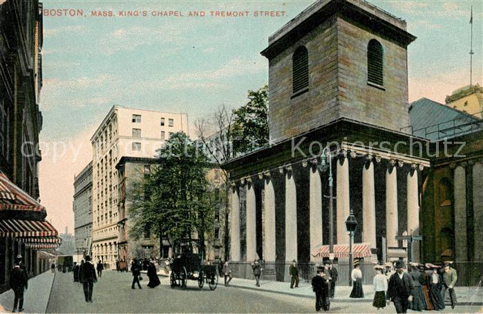 Boston Massachusetts King's Chapel and Tremont Street