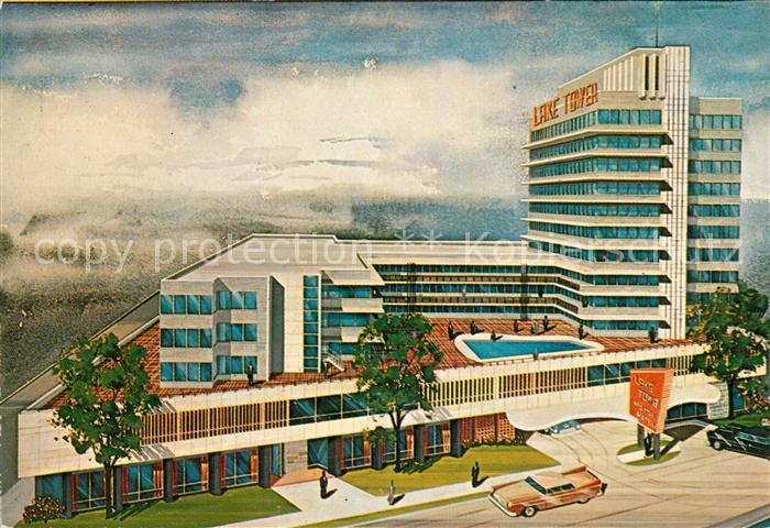 Chicago Illinois Lake Tower Motel Illustration