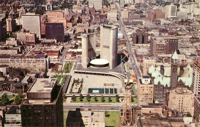 Toronto Canada Birds eye view of downtown with City Hall as seen from Dominion C