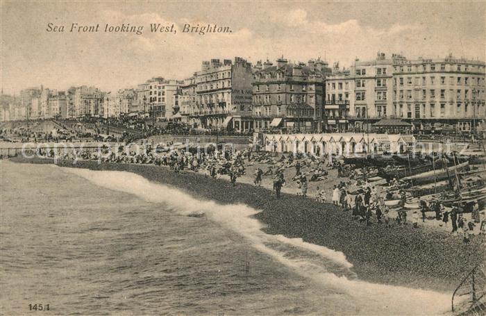 Brighton East Sussex Sea Front looking West Beach