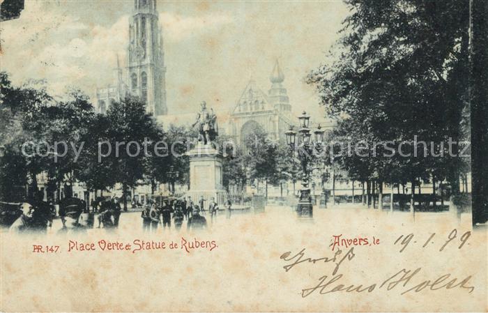 Anvers Antwerpen Place Verte Statue de Rubens Monument
