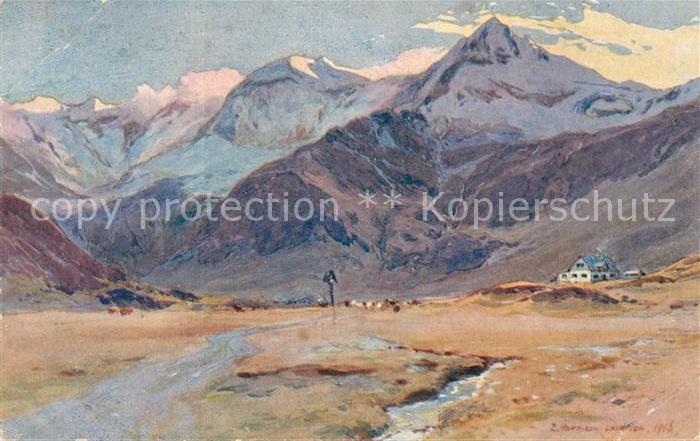 Nassfeld Landschaftspanorama Alpen Kuenstlerkarte Nr. 11 Serie Badgastein