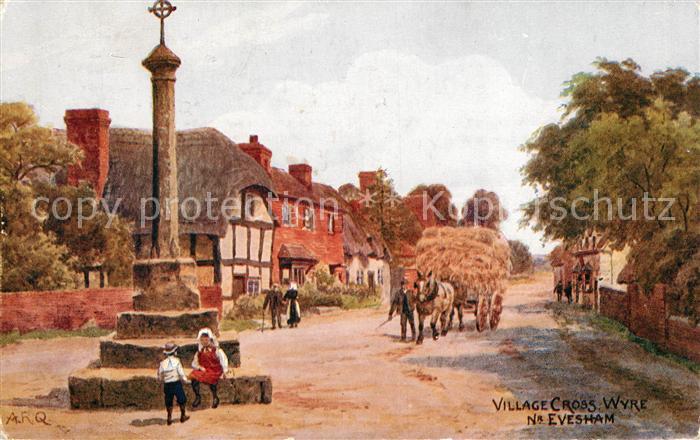 Wyre Village Cross Painting Kuenstlerkarte