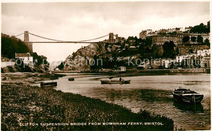 Bristol UK Clifton suspension bridge from Rownham Ferry