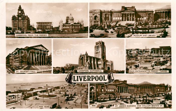 Liverpool Mersey Tunnel St George's Hall Pier Head Museum Library St John's Gard